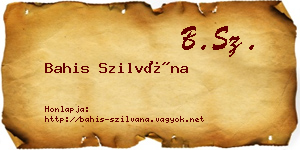 Bahis Szilvána névjegykártya